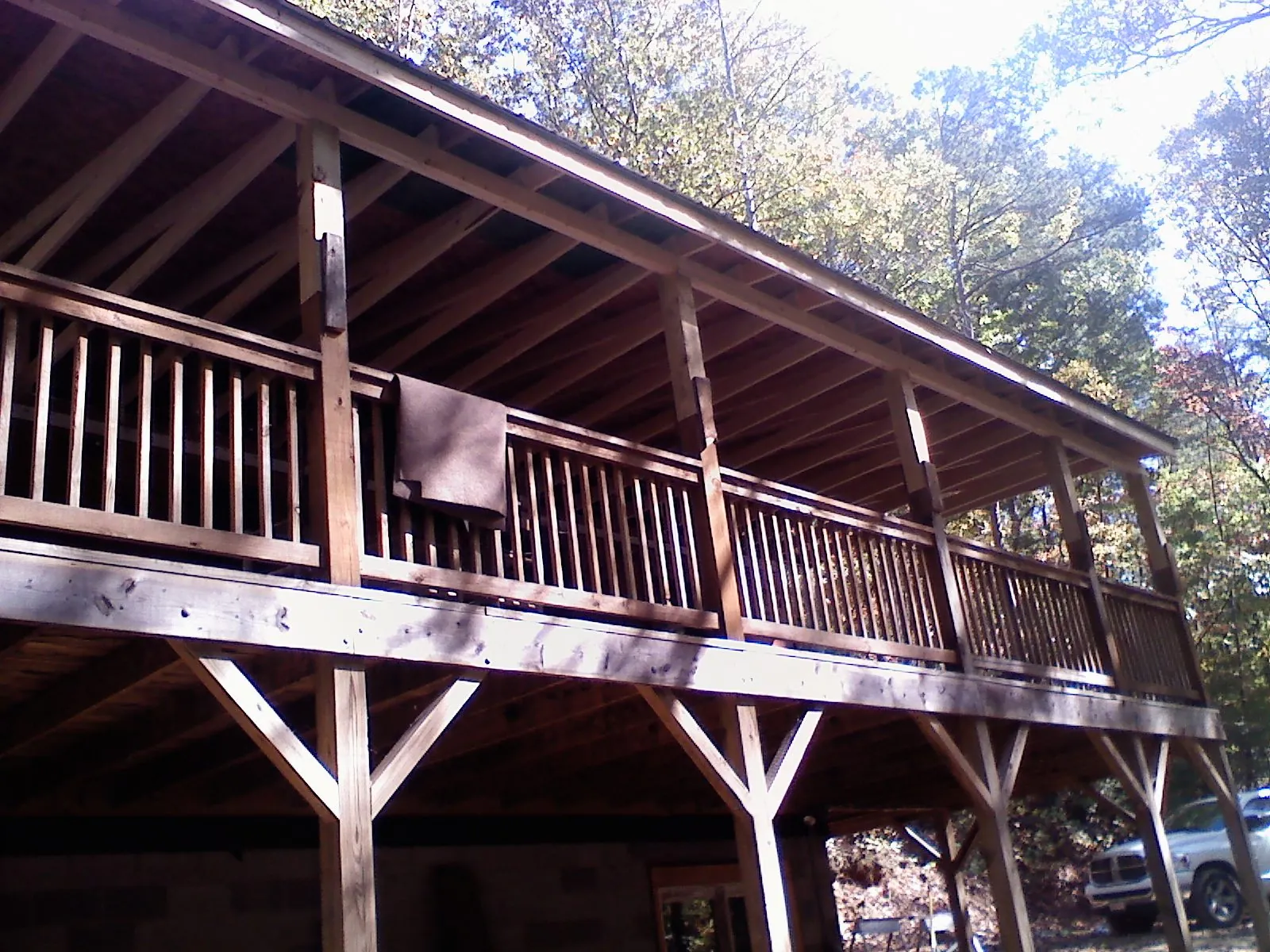 Timber framing under a new elevated porch and deck — Roof Leak Repair in Agra by Roofing Brothers